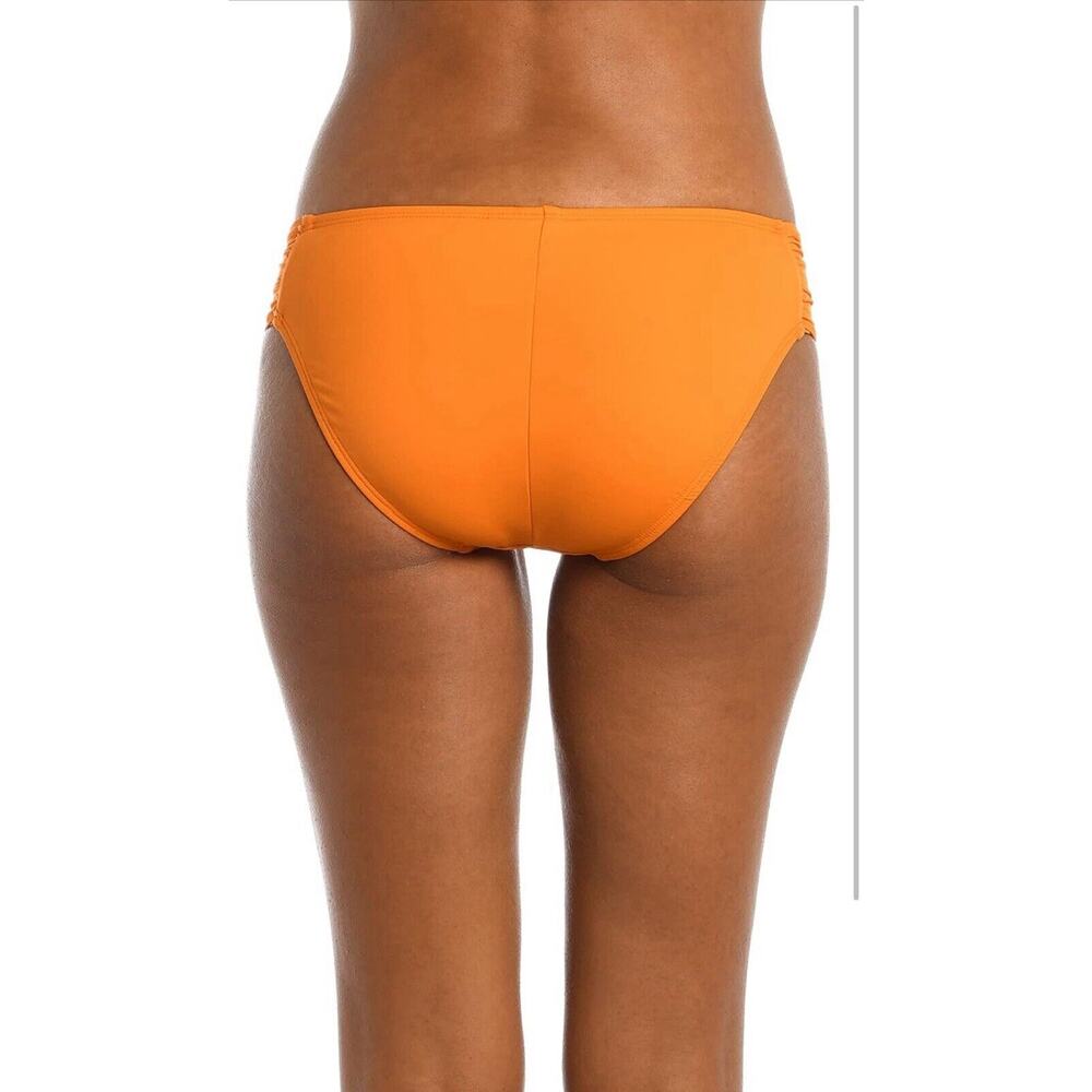 La Blanca Island Goddess Orange Shirred Hipster Bikini Bottom Size 16 NEW - Picture 2 of 9